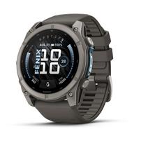 „Garmin fenix 9“ išmanusis laikrodis, 51 mm, titano korpusas su „Pebble Grey“ spalvos silikonine apyranke