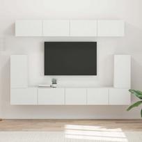 TV spintelių komplektas 5 pcs Balta Apdirbta mediena