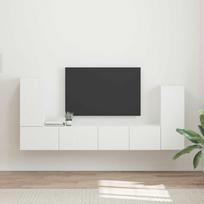 TV spintelių komplektas 4 pcs Balta Apdirbta mediena