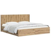 Lovos rėmas su saugojimu ir nugara Artisan Oak 180 x 200 cm