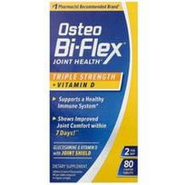 Osteo Bi-Flex, Sąnarių sveikata + vitaminas D, trigubo stiprumo, 80 dengtų tablečių