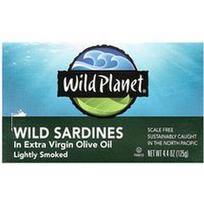Wild Planet, Laukinės sardinės ypač tyrame alyvuogių aliejuje, lengvai rūkytos, 125 g