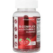 Vitamatic, B komplekso su vitaminu C guminukai, natūralios braškės, 60 guminukų