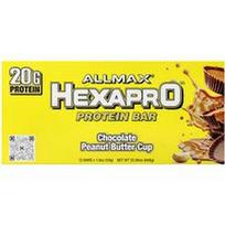 ALLMAX, „Hexapro™“, baltymų batonėlis, šokoladinis ir žemės riešutų sviesto indelis, 12 batonėlių po 54 g (1,9 uncijos)