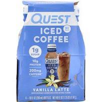 Quest Nutrition, Ledinė kava, vanilinis latte, 4 buteliukai po 296 ml (10 skysčio uncijų)