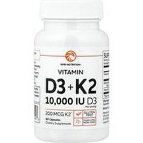 Nobi Nutrition, Vitaminas K2 + D3, 60 kapsulių