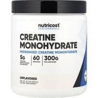 Nutricost, „Performance“, kreatino monohidratas, be skonio, 300 g (10,7 uncijos)