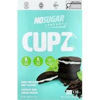 No Sugar Company, „Cupz™“, juodojo šokolado ir mėtų skonio, 10 pakelių po 17 g