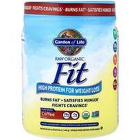Garden of Life, RAW Organic Fit, daug baltymų svorio metimui, kava, 465 g