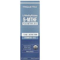 Triquetra Health, L-metilfolatas 5-MTHF ir metil B-12, uogų skonio, 30 ml (1 skysčio uncija)