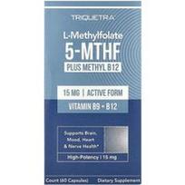 Triquetra Health, L-metilfolatas 5-MTHF plius metil B12, 60 kapsulių