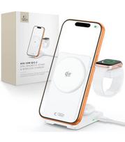 Baltas belaidis 25W pakrovėjas - stovas "Tech-Protect A56 3in1 Magnetic Magsafe QI2.2"