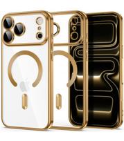Auksinės spalvos (Shiny) / skaidrus dėklas Apple iPhone 17 Pro Max / 18 Pro Max telefonui "Tech-Protect MagFlex Magsafe"
