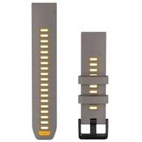 GARMIN QuickFit Band 22mm, Silver Gray / Yellow Flare Silicone Band priedas 010-14507-02