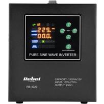 Rebel POWER-1500-LFP4 RB-4029, nepertraukiamo maitinimo šaltinis, 1500VA/1050W, 230V, 12V, gryna sinusinė banga, 2x Schuko, AVR
