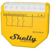 SHELLY Wave i4 DC jungiklis, Wave i4 DC EU LR, 4 įėjimai, 5–24 V DC, <0,3 W, Z-Wave S800, Z-Wave Plus, ZWLR, 40m/80m/1000m, 868