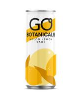 Gazuotas gaivusis gėrimas GO Botanicals, melionų, citrinų ir šalavijų skonio, 0,33 l