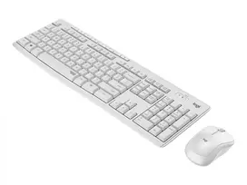 Logitech MK295 Silent – belaidis klaviatūros ir pelės rinkinys, 2.4 GHz, itališkas išdėstymas, šviesiai balta