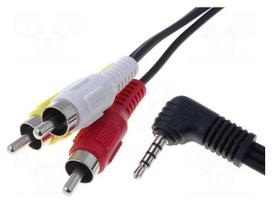 Cable | Jack 3,5mm 4pin plug,RCA plug x3 | 1.5m