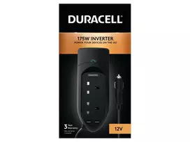 Duracell 175W keitiklis su dviem UK kištukiniais lizdais ir USB prievadais, 12V