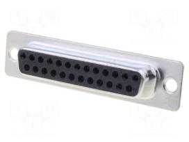 D-Sub | PIN: 25 | plug | female | for cable | soldering | 5A | 250V | 20mΩ