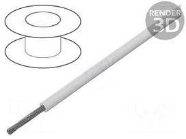 Wire | HookUp Wire | stranded | Cu | 26AWG | PTFE | white | 600V | 305m