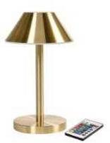 Multi LED lempa Zelda Midi Ø12xH21.5cm su nuotolinio valdymo pultu, auksinė, 6 vnt./dėžutėje