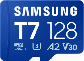 Samsung MicroSD card | T7 | 128GB | microSDXC | Flash memory class U3, V30, A2MB-MB128T/WW | 8806097635048