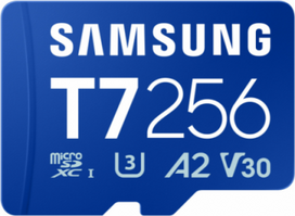 Samsung MicroSD card | T7 | 256GB | microSDXC | Flash memory class U3, V30, A2MB-MB256T/WW | 8806097635055