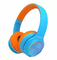 PowerLocus PLED Belaidės Ausinės Bluetooth vaikams su LED mėlyna-oranžinė