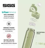 SIGG Total Color ONE gertuvė su vaisių sieteliu 0,75 l, Žalias