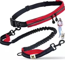 Hundefreund laisvų rankų šuns pavadėlis su juosmens diržu, elastingas 120–180 cm