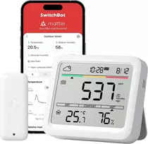SwitchBot CO2 oro kokybės matuoklis su Bluetooth, termometru ir higrometru W4900011