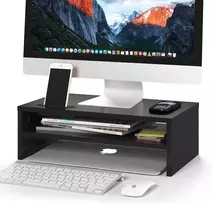 BONTEC dviejų lygių monitoriaus stovas su klaviatūros dėklu, iki 29,94 kg, FBA_MTR-S2