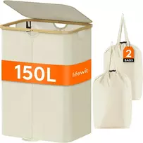 Lifewit sulankstomas skalbinių krepšys su dangčiu, 150 l, 2 skyriai, 23012