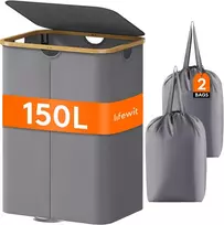 Lifewit skalbinių krepšys su 2 skyriais ir išimamais maišais, 150 l, 23012