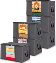 Lifewit drabužių laikymo krepšiai 60 l, 6 vnt., 55 × 35 × 31,5 cm, 22117