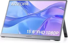 ARZOPA nešiojamasis monitorius 15,6 col. Full HD IPS HDR10, A1, pilkas