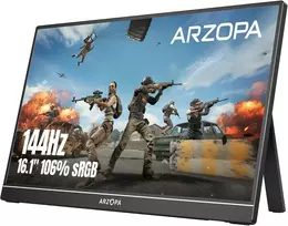 ARZOPA nešiojamasis monitorius 16,1 col., 1920 × 1080, 144 Hz, 144HZ/Z1FC