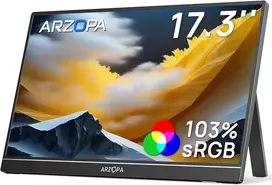 ARZOPA nešiojamasis monitorius 17,3 colių FHD IPS HDR 60 Hz su USB-C ir HDMI A1M