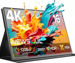 Newsoul nešiojamasis 16 col. 4K UHD IPS monitorius 1200 nitų 160T06