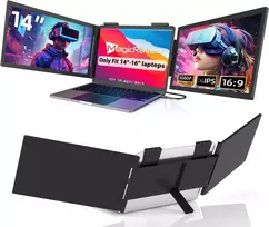 Monitorius MAGICRAVEN nešiojamas trigubas 14 col. FHD IPS nešiojamojo kompiuterio ekranų plėstuvas 14"-Triple