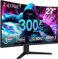 Z-Edge lenktas 27 colių žaidimų monitorius 300 Hz, 1 ms, Full HD, UG27S
