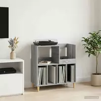 Plokštelių grotuvo stovas Pilka Sonoma 82 x 39,5 x 82,5 cm