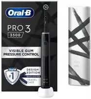 Oral-B elektrinis dantų šepetėlis Pro 3 3500 Jautrus Clean, besisukantis/vibruojantis/pulsuojantis, Design Edition, juodas, ES