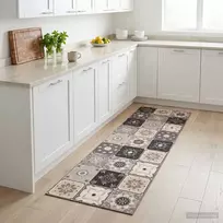 Virtuvės kilimas Pilka ir smėlio spalvos mozaika 300 x 60 cm