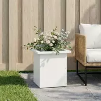 Sodo vazonas su LED Balta 30 x 30 x 30 cm Plienas