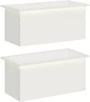 Sodo vazonas su LED 2 vnt. Balta 40 x 80 x 40 cm Plienas