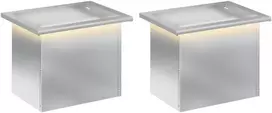 Sodo vazonas su LED 2 vnt. Sidabrinė 30 x 40 x 30 cm