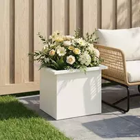 Sodo vazonas su LED Balta 30 x 40 x 30 cm Plienas